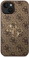 Guess PU 4G Metal Logo Zadní Kryt pro iPhone 15 Brown - Phone Cover