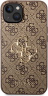 Guess PU 4G Metal Logo Zadní Kryt pro iPhone 15 Plus Brown - Phone Cover