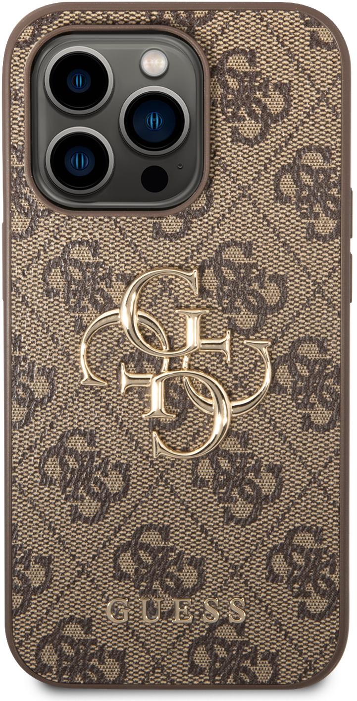 Guess PU 4G Metal Logo iPhone 15 Pro barna tok