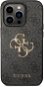 Guess PU 4G Metal Logo Zadný Kryt pre iPhone 15 Pro Grey - Kryt na mobil