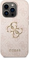 Guess PU 4G Metal Logo Zadný Kryt pre iPhone 15 Pro Pink - Kryt na mobil