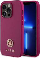 Guess PU 4G Strass Metal Logo Zadný Kryt pre iPhone 15 Pro Max Pink - Kryt na mobil