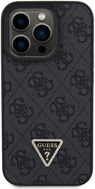 Guess PU 4G Strass Triangle Metal Logo Zadní Kryt pro iPhone 15 Pro Black - Phone Cover