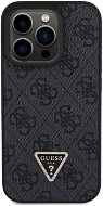 Guess PU 4G Strass Triangle Metal Logo Zadní Kryt pro iPhone 15 Pro Black - Phone Cover