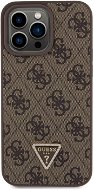 Guess PU 4G Strass Triangle Metal Logo Zadní Kryt pro iPhone 15 Pro Max Brown - Phone Cover