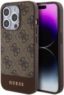 Guess PU 4G Stripe MagSafe Zadní Kryt pro iPhone 15 Pro Max Brown - Phone Cover