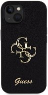 Guess PU Fixed Glitter 4G Metal Logo Zadní Kryt pro iPhone 15 Black - Phone Cover