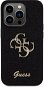 Guess PU Fixed Glitter 4G Metal Logo Zadní Kryt pro iPhone 15 Pro Black - Phone Cover