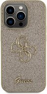 Guess PU Fixed Glitter 4G Metal Logo Zadný Kryt pre iPhone 15 Pro Gold - Kryt na mobil