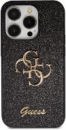 Guess PU Fixed Glitter 4G Metal Logo Zadní Kryt pro iPhone 15 Pro Max Black - Phone Cover
