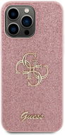 Guess PU Fixed Glitter 4G Metal Logo Back Cover für iPhone 15 Pro Max rosa - Handyhülle