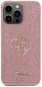 Guess PU Fixed Glitter 4G Metal Logo Back Cover für iPhone 15 Pro Max rosa - Handyhülle