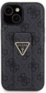 Guess PU Grip Stand 4G Strass Triangle Metal Logo Zadní Kryt pro iPhone 15 Plus Black - Phone Cover