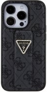 Guess PU Grip Stand 4G Strass Triangle Metal Logo Zadní Kryt pro iPhone 15 Pro Black - Phone Cover