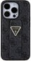 Guess PU Grip Stand 4G Strass Triangle Metal Logo Zadný Kryt pre iPhone 15 Pro Black - Kryt na mobil