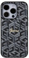 Guess PU Grip Stand G Cube Back Cover für iPhone 15 Pro Max Schwarz - Handyhülle