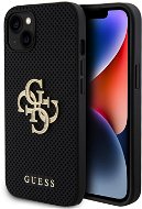 Guess PU Perforated 4G Glitter Metal Logo iPhone 15 fekete tok - hátlap - Telefon tok