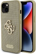 Guess PU Perforated 4G Glitter Metal Logo iPhone 15 aranyszín tok - Telefon tok