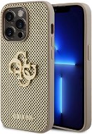 Guess PU Perforated 4G Glitter Metal Logo Zadní Kryt pro iPhone 15 Pro Gold - Phone Cover