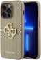 Guess PU Perforated 4G Glitter Metal Logo iPhone 15 Pro arany tok - hátlap - Telefon tok