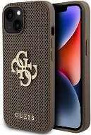 Guess PU Perforated 4G Glitter Metal Logo Zadný Kryt pre iPhone 15 Taupe - Kryt na mobil
