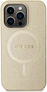 Guess PU Saffiano MagSafe Back Cover für iPhone 15 Pro beige - Handyhülle