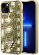 Guess Rhinestones Triangle Metal Logo iPhone 15 aranyszín tok - Telefon tok