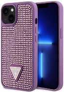 Guess Rhinestones Triangle Metal Logo Kryt pro iPhone 15 Plus Purple - Phone Cover