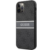 Guess PU 4G Printed Stripe Back Cover für Apple iPhone 12/12 Pro Grey - Handyhülle