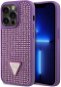 Guess Rhinestones Triangle Metal Logo Kryt pro iPhone 15 Pro Purple - Phone Cover