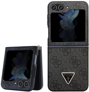 Guess 4G PU Leather Triangle Back Cover for Samsung Galaxy Z Flip 5 Black - Phone Cover