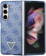 Guess 4G PU Leather Triangle Back Cover for Samsung Galaxy Z Fold 5 Blue - Phone Cover