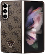 Guess 4G PU Leather Triangle Back Cover for Samsung Galaxy Z Fold 5 Brown - Phone Cover