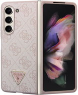 Guess 4G PU Leather Triangle Back Cover for Samsung Galaxy Z Fold 5 Pink - Phone Cover
