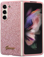 Guess PC/TPU Glitter Flakes Metal Logo Back Cover for Samsung Galaxy Z Fold 5 Pink - Phone Cover