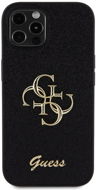 Guess Fixed Glitter 4G Metal Logo iPhone 12/12 Pro fekete PU hátlap tok - Telefon tok