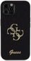 Guess PU Fixed Glitter 4G Metal Logo Back Cover für iPhone 12/12 Pro Schwarz - Handyhülle