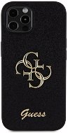 Guess PU Fixed Glitter 4G Metal Logo Zadný Kryt na iPhone 12/12 Pro Black - Kryt na mobil