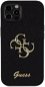 Guess Fixed Glitter 4G Metal Logo iPhone 12/12 Pro fekete PU hátlap tok - Telefon tok
