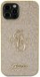 Guess Fixed Glitter 4G Metal Logo iPhone 12/12 Pro aranyszín PU hátlap tok - Telefon tok