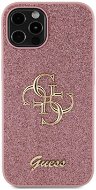 Guess Fixed Glitter 4G Metal Logo iPhone 12/12 Pro rózsaszín PU hátlap tok - Telefon tok