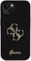 Guess Fixed Glitter 4G Metal Logo iPhone 13 fekete PU hátlap tok - Telefon tok
