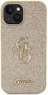 Guess PU Fixed Glitter 4G Metal Logo Zadný Kryt na iPhone 13 Gold - Kryt na mobil