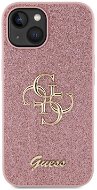 Guess PU Fixed Glitter 4G Metal Logo Back Cover für iPhone 13 Pink - Handyhülle
