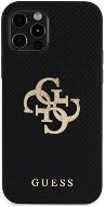 Guess PU Perforated 4G Glitter Metal Logo Zadný Kryt na iPhone 12/12 Pro Black - Kryt na mobil