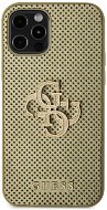 Guess PU Perforated 4G Glitter Metal Logo Zadný Kryt na iPhone 12/12 Pro Gold - Kryt na mobil