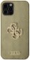 Guess PU Perforated 4G Glitter Metal Logo Zadní Kryt pro iPhone 12/12 Pro Gold - Phone Cover