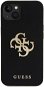 Guess PU Perforated 4G Glitter Metal Logo Zadný Kryt na iPhone 13 Black - Kryt na mobil