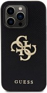 Guess Perforated 4G Glitter Metal Logo iPhone 14 Pro fekete PU hátlap tok - Telefon tok