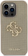 Guess PU Perforated 4G Glitter Metal Logo Zadný Kryt na iPhone 14 Pro Gold - Kryt na mobil